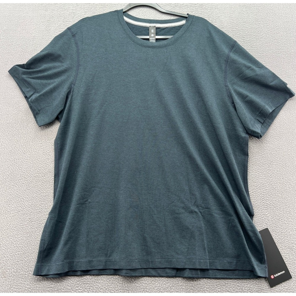 Lululemon T-Shirt Men's XXL Dark Teal Heather Soft Jersey Short Sleeve